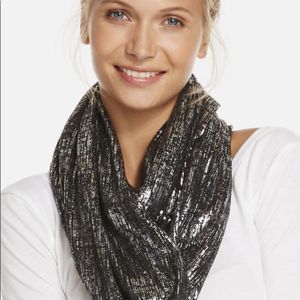Fabletics Silver Foil Jersey Shrug Infinity scarf